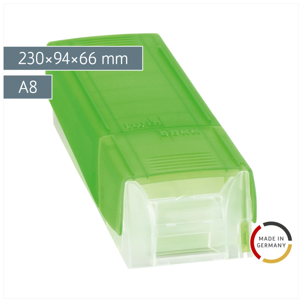 Karteikasten „Twin Boxx“ gefüllt | 230×94×66 mm, A8, maigrün