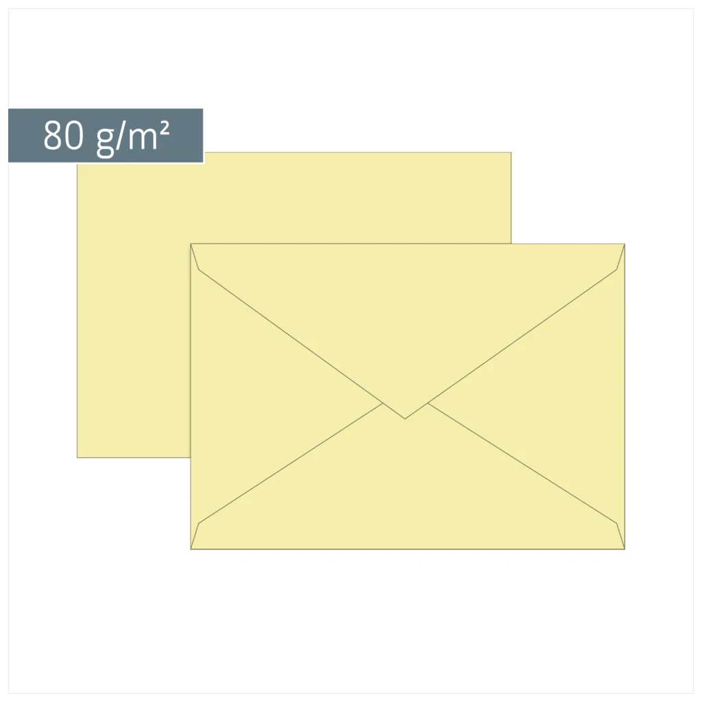 Briefumschläge Universalpapier | B6, 80 g/m², hellgelb