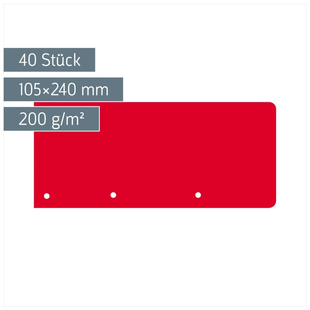 Trennstreifen Colour Code | 105×240 mm, red, 40 Stück