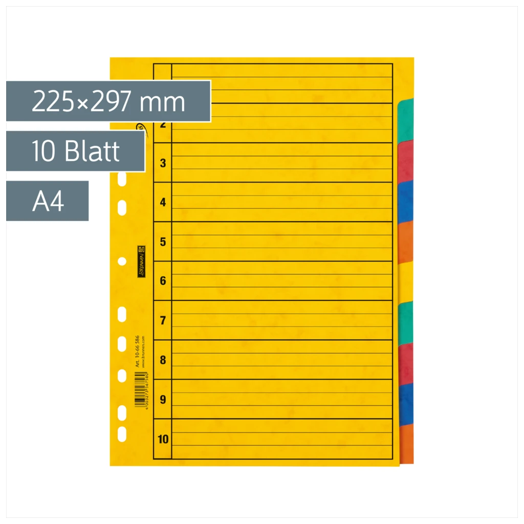 Ringbuchregister FACT!plus | A4, 10 Blatt, gelb