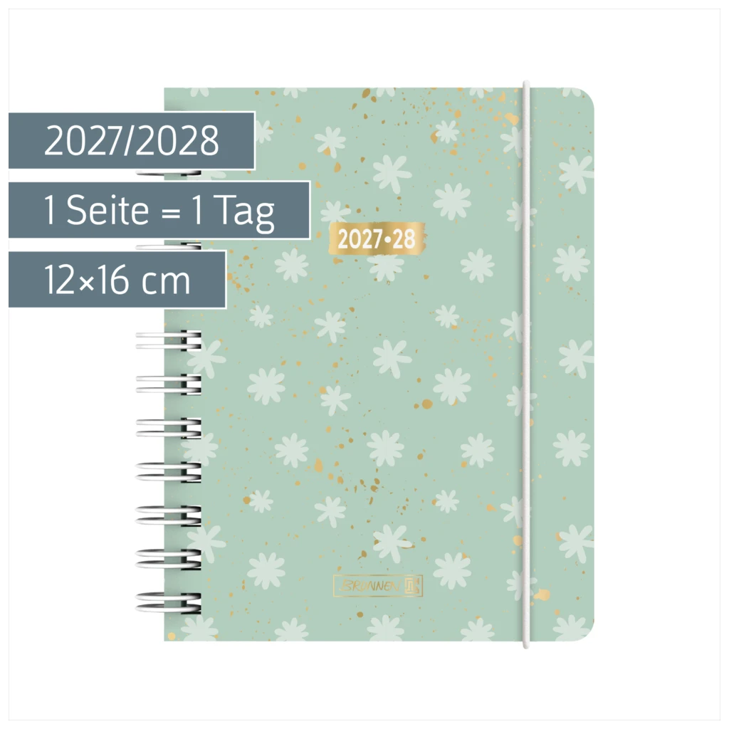 Schülerkalender 2027/2028 „Flower“ | A6, Kunststoff