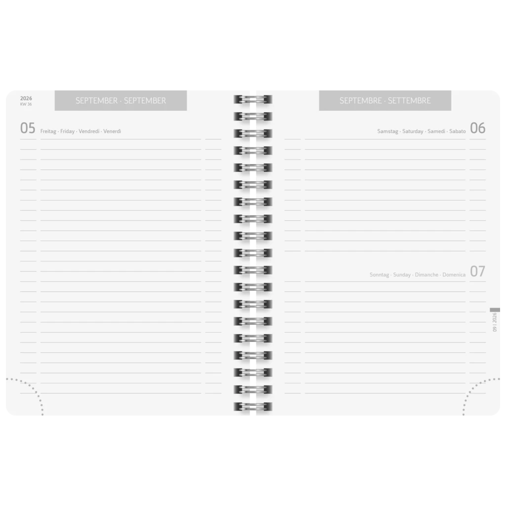 Schülerkalender 2026/2027 „Plain Black“ | A6, Kunststoff