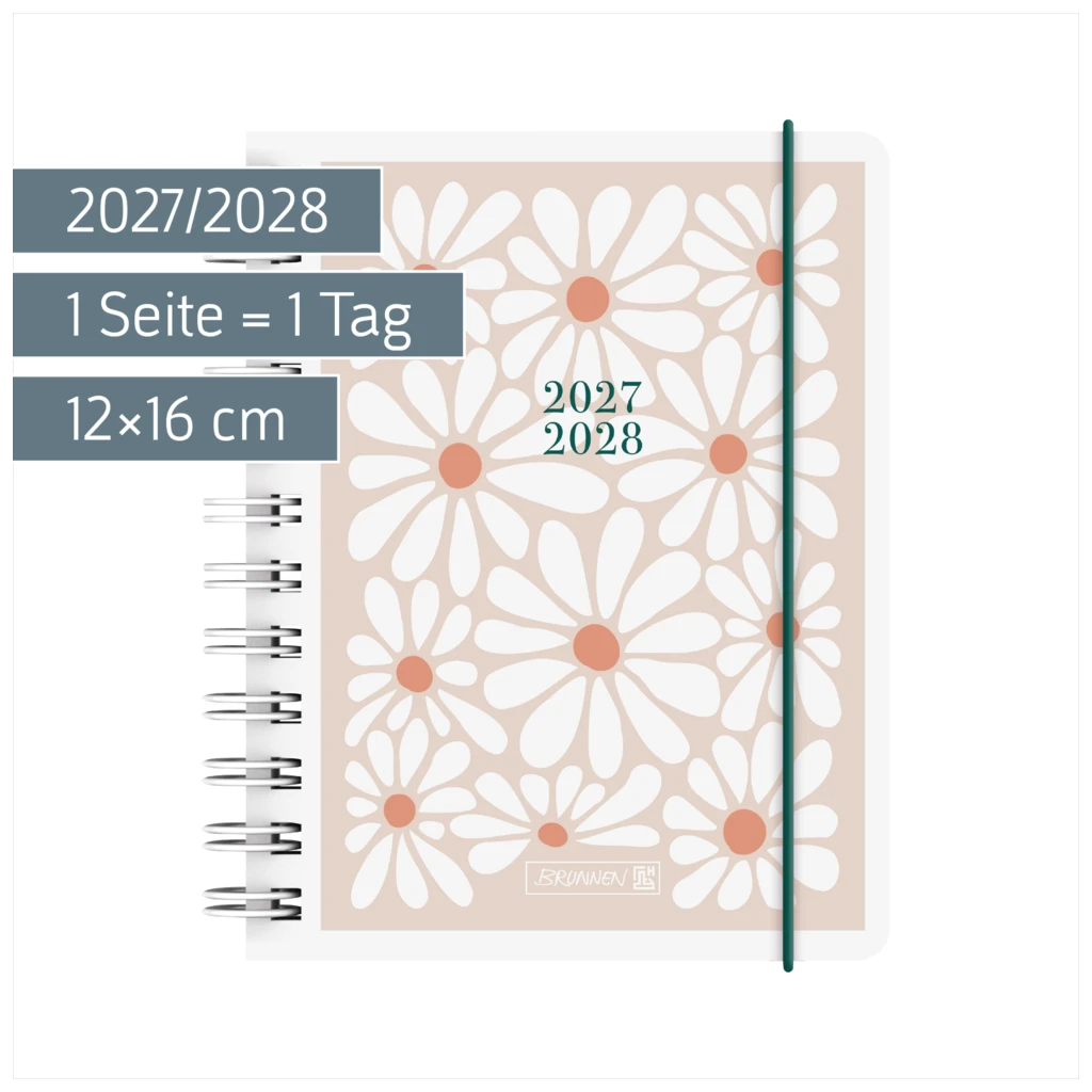 Schülerkalender 2027/2028 „Daisy“ | A6, Kunststoff