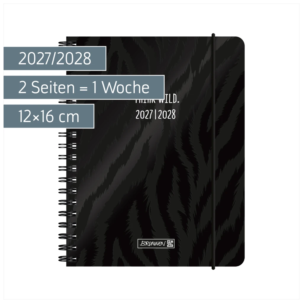 Schülerkalender 2027/2028 „BLACK“ | A6, Papier