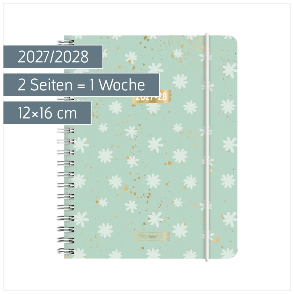 Schülerkalender 2027/2028 „Flower“ | A6, Kunststoff