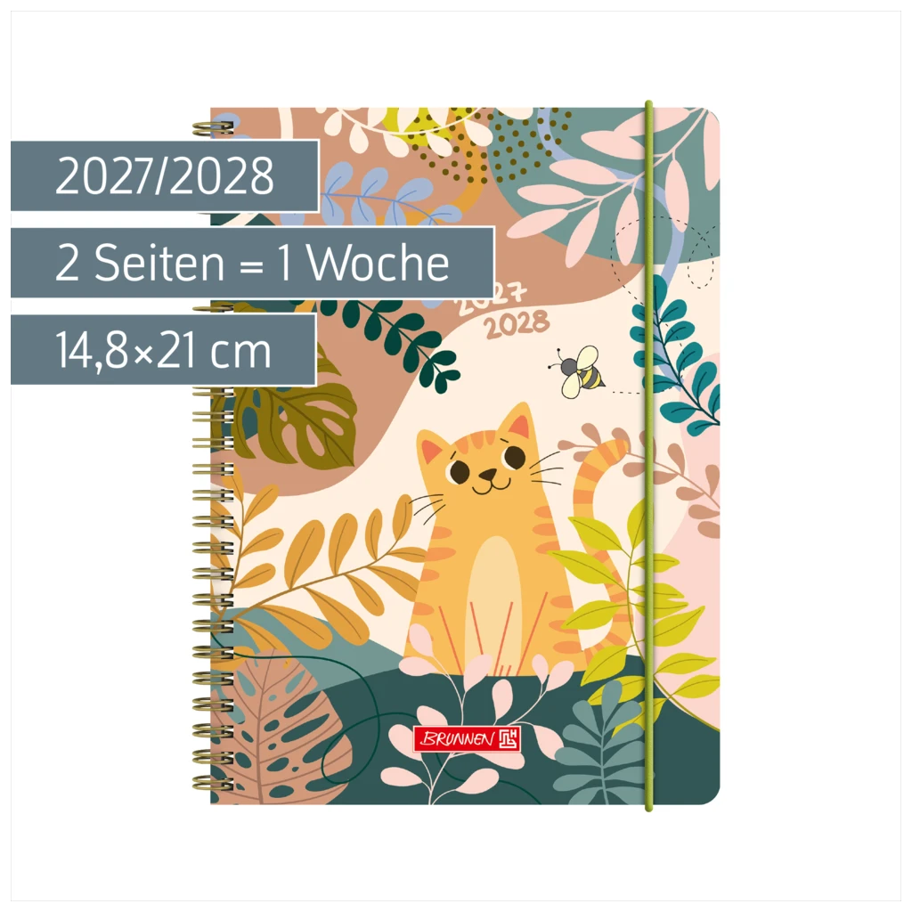 Schülerkalender 2027/2028 „Cat“ | A5, Kunststoff