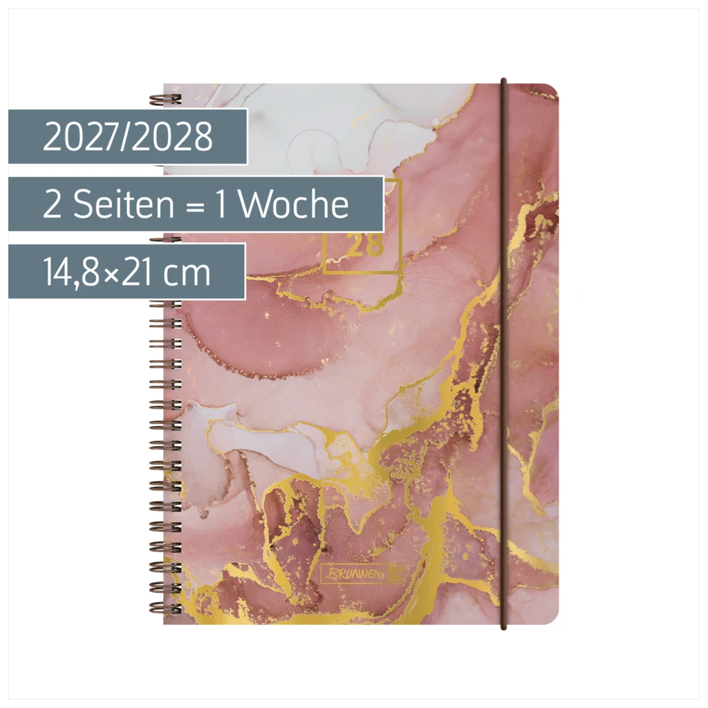 Schülerkalender 2027/2028 „Marble“ | A5, Kunststoff