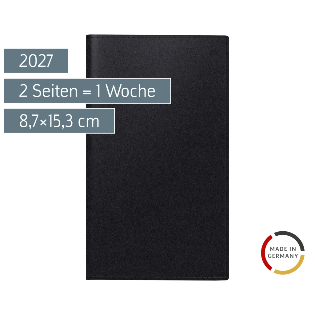 Taschenkalender Mod. 756 2027 | A6, Kunstleder, schwarz