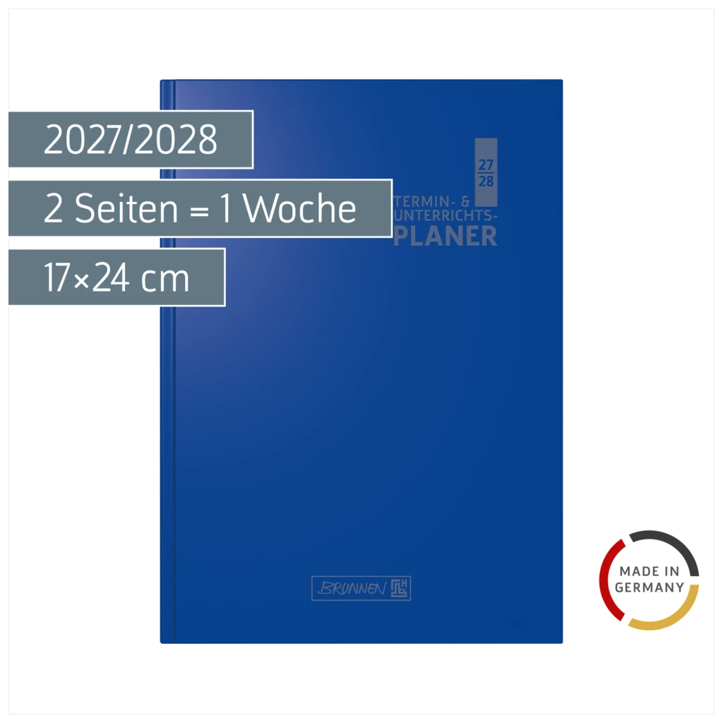 Lehrerkalender 2027/2028 Termin- & Unterrichtsplaner | A5, Kunststoff, blau