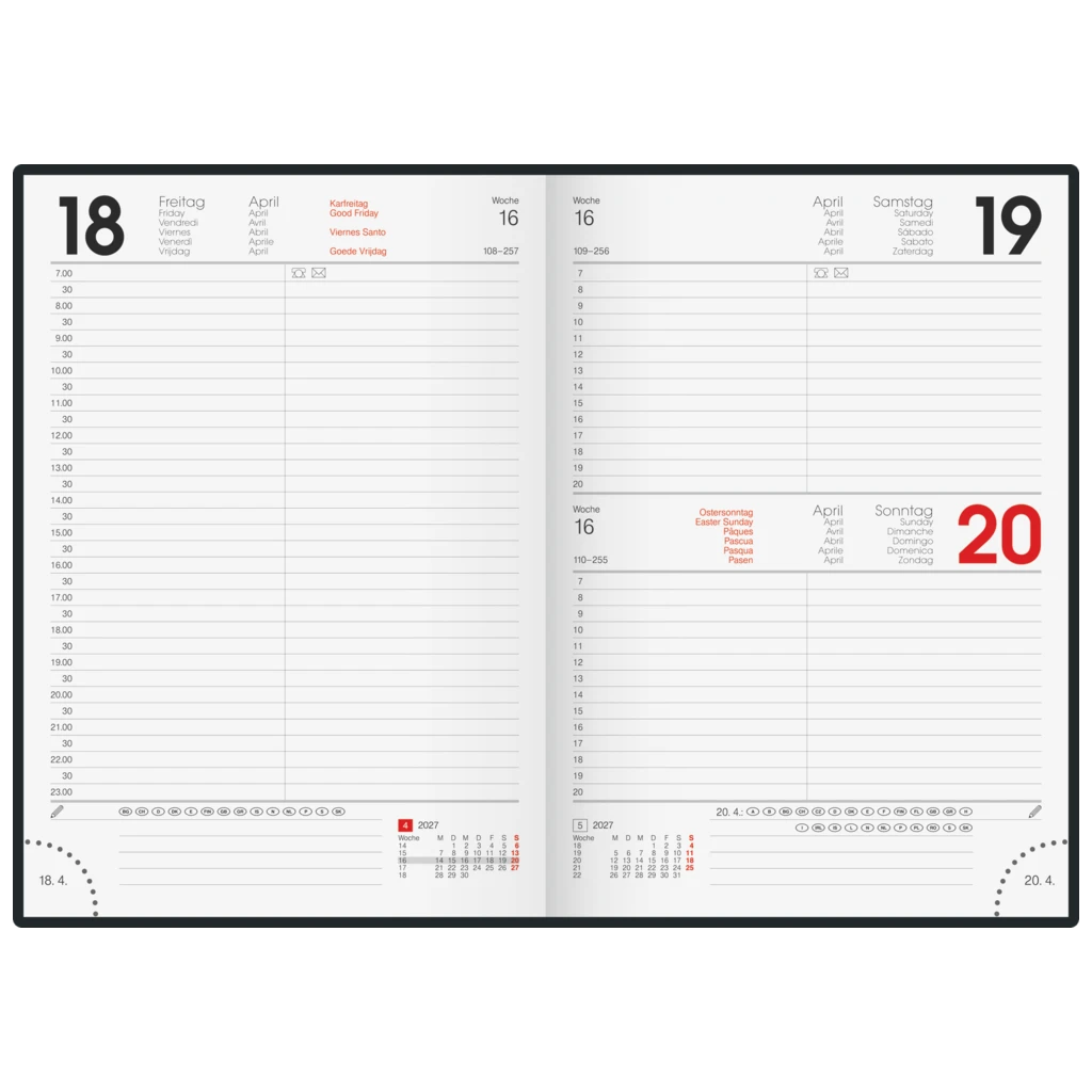 Buchkalender Colour Line Mod. 795 2027 | A5, Kunststoff, salbei
