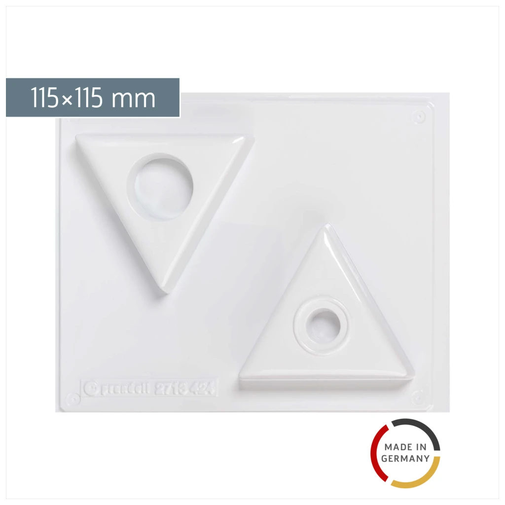 Gießform „Dreieck“ Kerzenhalter | 115×115 mm, weiß