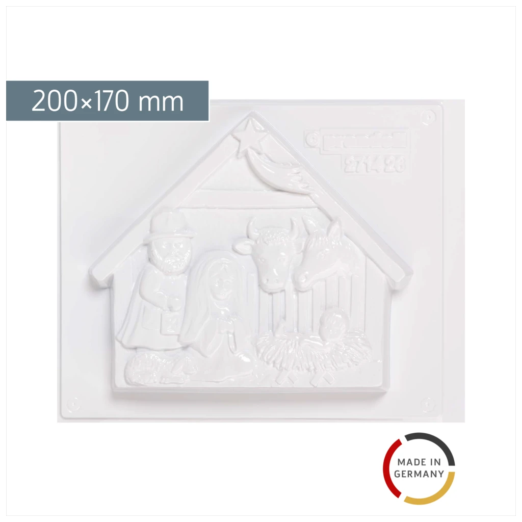 Gießform „Weihnachtskrippe“ | 200×170 mm, weiß