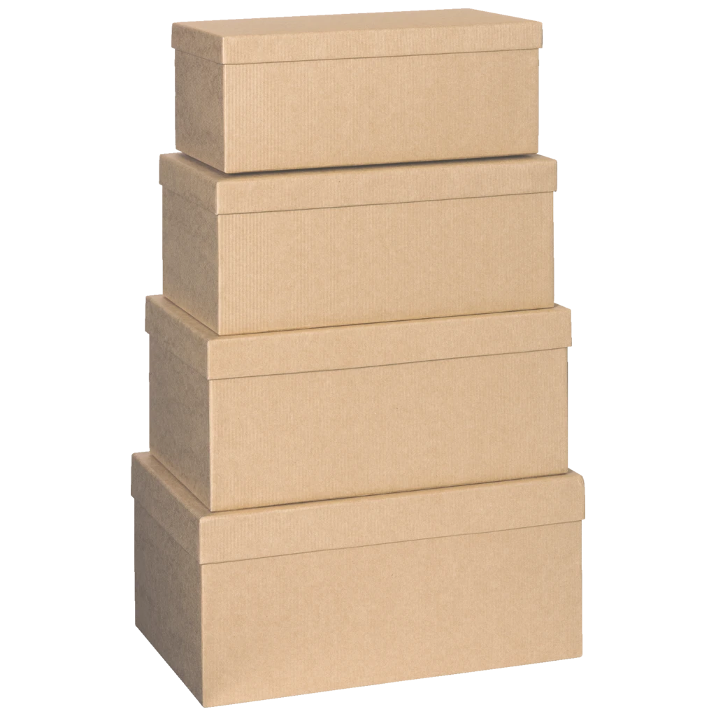 Geschenkboxen-Set One Colour | hellbraun, 4 Größen