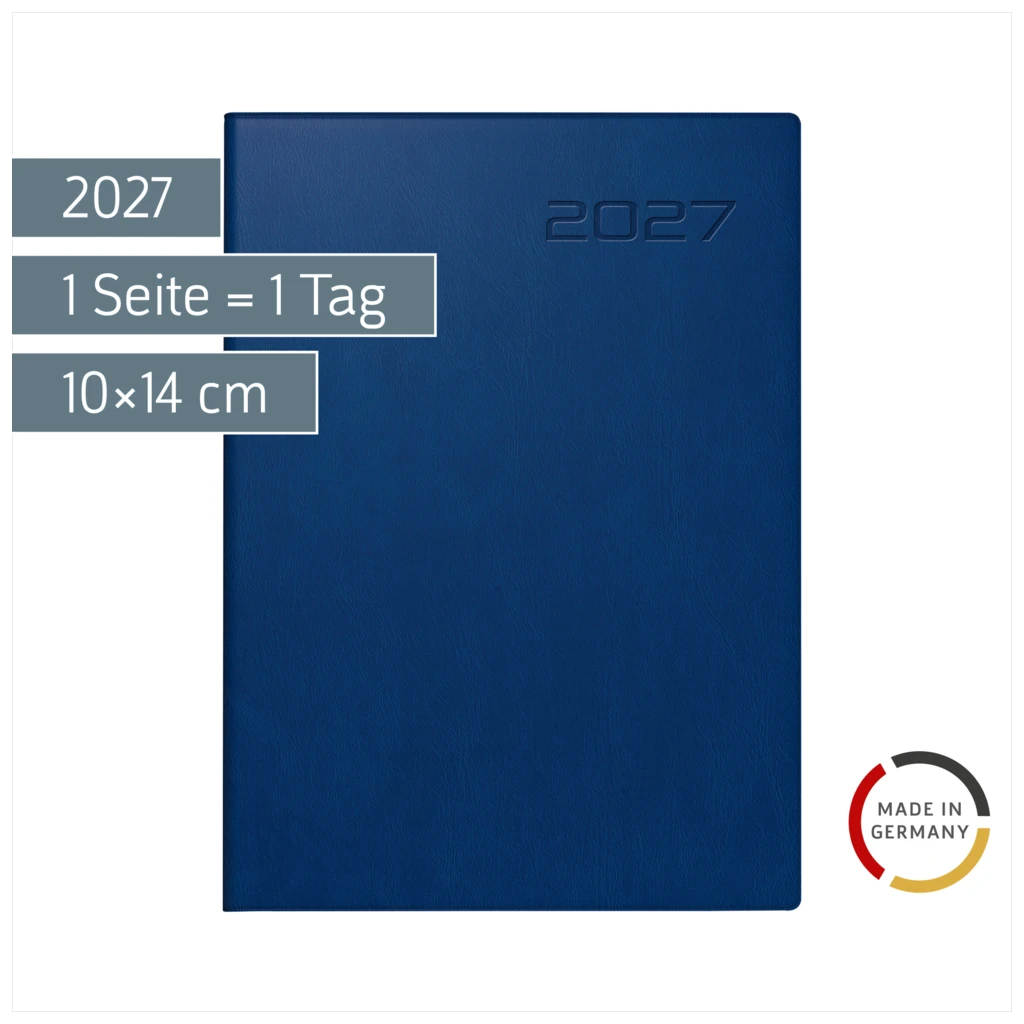 Taschenkalender Mod. Technik III 2027 | A6, Kunstleder, dunkelblau